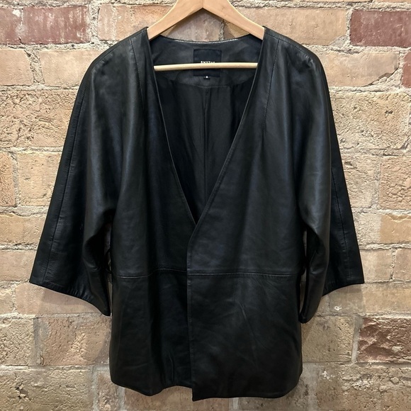 Smythe Kimono style black leather jacket/blazer in Sz 2 - Picture 3 of 10